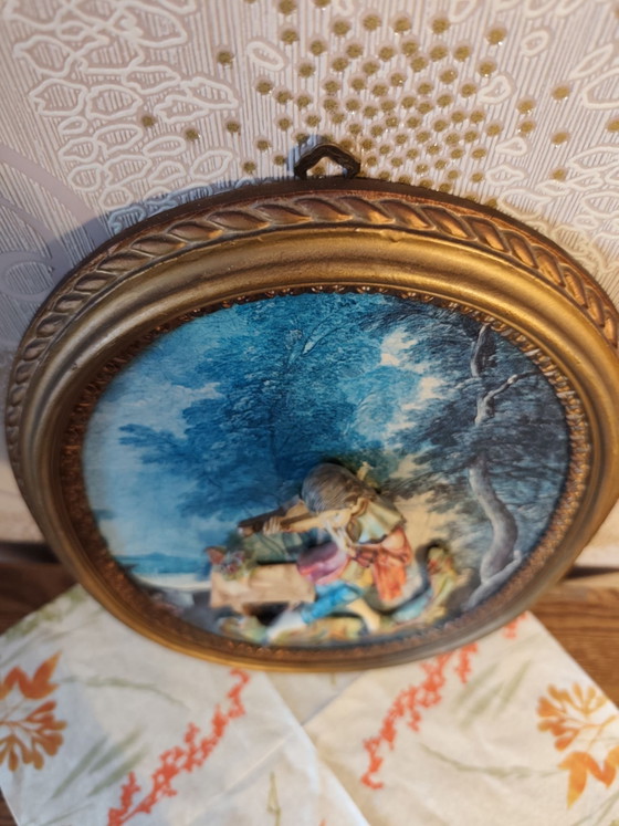 Vintage Mid Century 3D Relief Painting – Art, Paper, Plastic (photo 4 of 6)