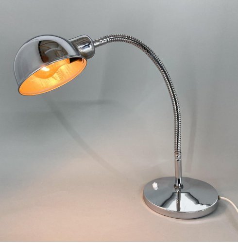 Lampada da tavolo regolabile cromata anni '60, Italia