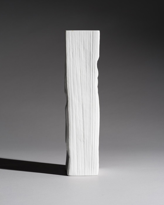 Image 1 of Rosenthal Studio-Linie Vase Op Art Allemand Duo Martin Freyer Années 70 Bisque Porcelaine