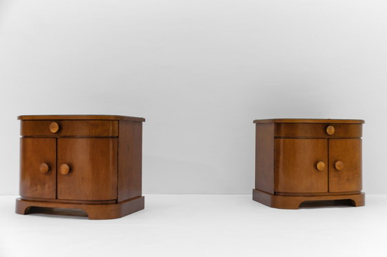 Image 1 of Comodini in legno Art Déco austriaco, set di 2