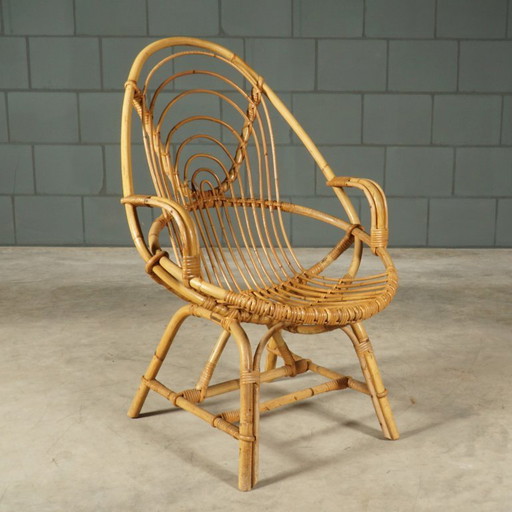 Sillón de ratán vintage