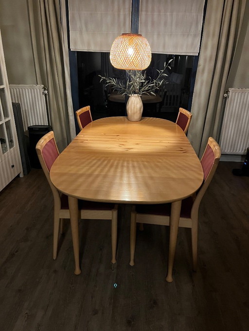 Ensemble table et chaises de salle à manger design danois | 4 à 8 personnes