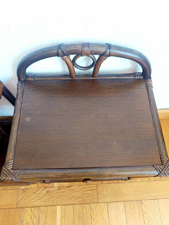 Image 1 of 2 comodini vintage in rattan degli anni '60