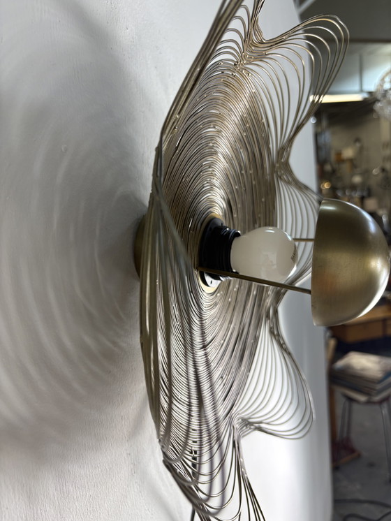 Image 1 of Vintage messing wandlamp bloempot