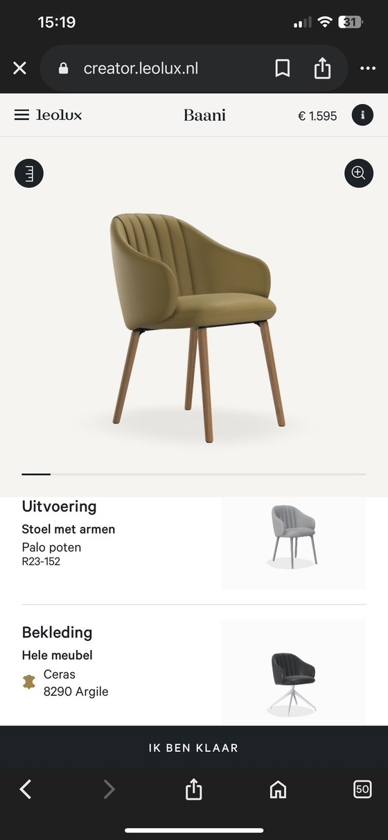 Image 1 of 2 Leolux Baani Stühle mit Armlehnen