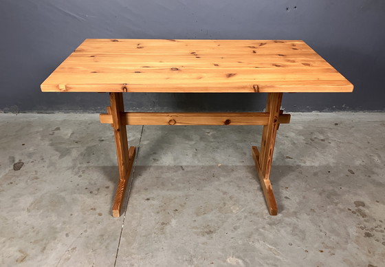 Image 1 of Dining table 2 benches pine Scandinavian Swedish