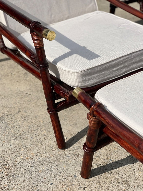 Image 1 of Paire de fauteuils et ottomans John Wisner Far Horizons – Ficks Reed, 1954