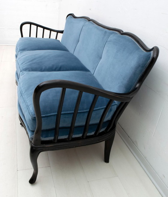 Image 1 of Sofá de terciopelo italiano Paolo Buffa Mid-Century Modern, años 50