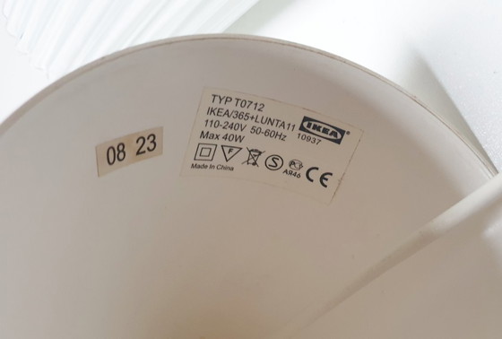 Image 1 of 2x Lamp - TYP T0712 - Opaline glas plissé - Ikea / 365+ Lunta 11