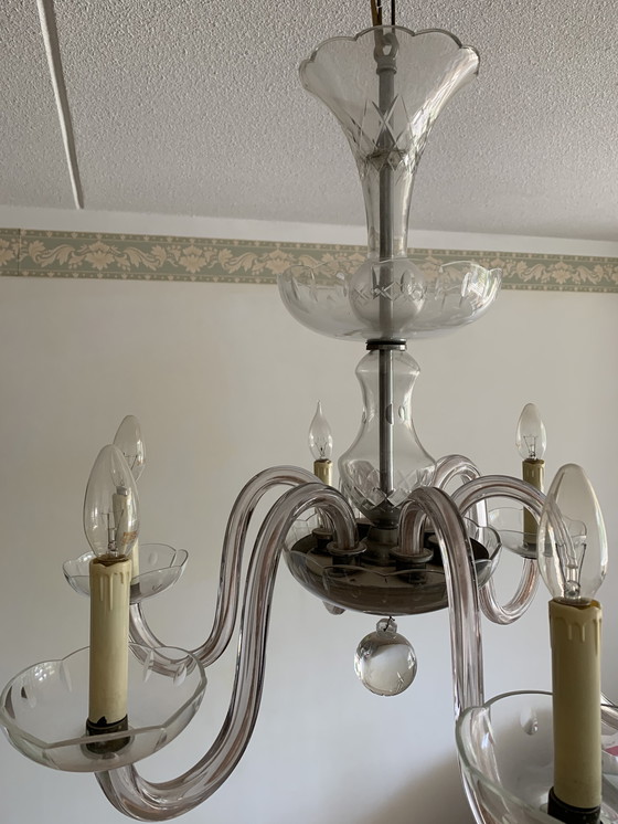 Image 1 of Kroonluchter geperst kristal rond 1920