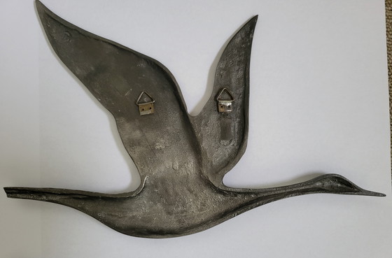Image 1 of Mid century pewter wall birds (3)