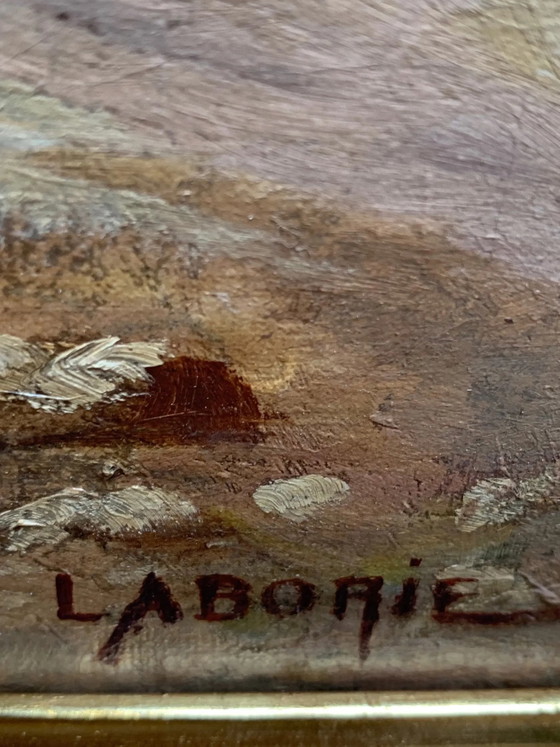 Painting "Romantic Scene" - End of the 19th century – Paintings & Drawings, Canvas (photo 4 of 6)