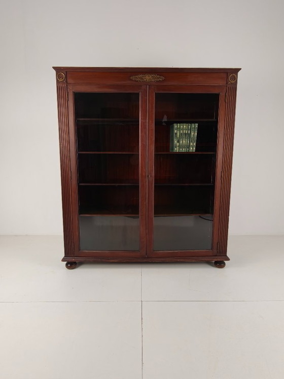 Image 1 of 20e-eeuwse Mahonie Boekenkast / Vitrinekast – 