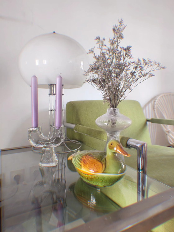 Image 1 of Glass brutalist candlestick Pukeberg '70