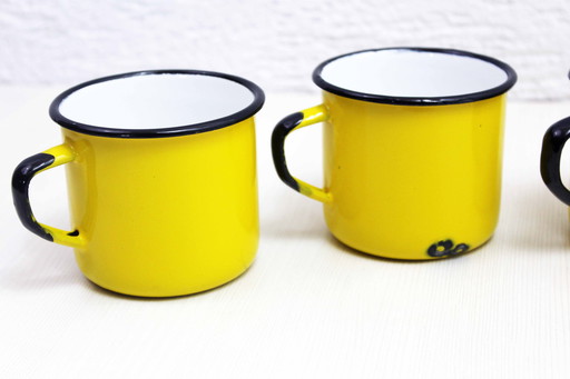 Set de 5 Tasses en Métal Émaillé