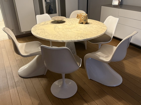 Image 1 of Angelo Mangiarotti marble dining table model M1 from the 1970s