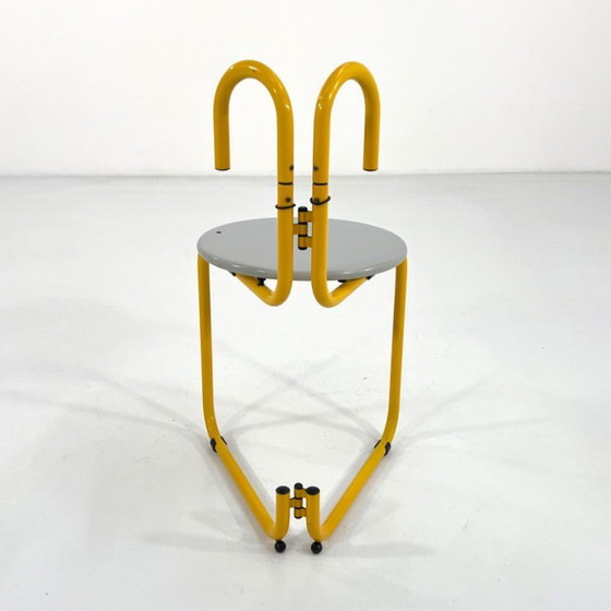 Image 1 of Silla Binda gris y amarilla de Luca Leonori y Stefano Stefani para Pallucco, década de 1980