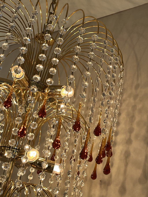 Xxxl Murano brown teardrop chandelier hanging lamp pendants