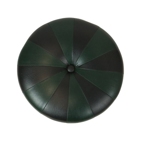 Image 1 of Vintage Green Black Pouf