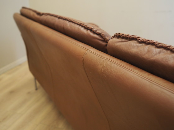 Image 1 of Canapé en cuir marron, Design danois, années 1960, Manufacture : AS Vejen Polstermøbelfabrik