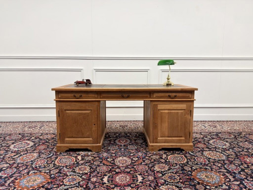 Scrivania Classica Inglese in Legno di Teak – bureau, Leather, Wood (photo 2 of 18)