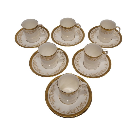 Image 1 of (6) Tazas Royal Doulton, Belmont H.4991, Porcelana y Filo de Oro, 60’s - Reino Unido