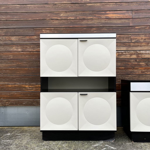 Highboard vintage brutalist bar cabinet