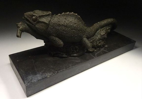Image 1 of Caméléon en bronze signé Barye