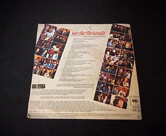 Image 1 of USA for Africa "We Are the World" 45 RPM Vinyl Record – Featuring Michael Jackson, Tina Turner, Stevie Wonder – 2Y07