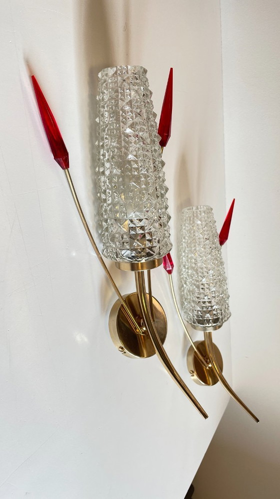 Image 1 of Paar retro 60's wandlampen Frankrijk