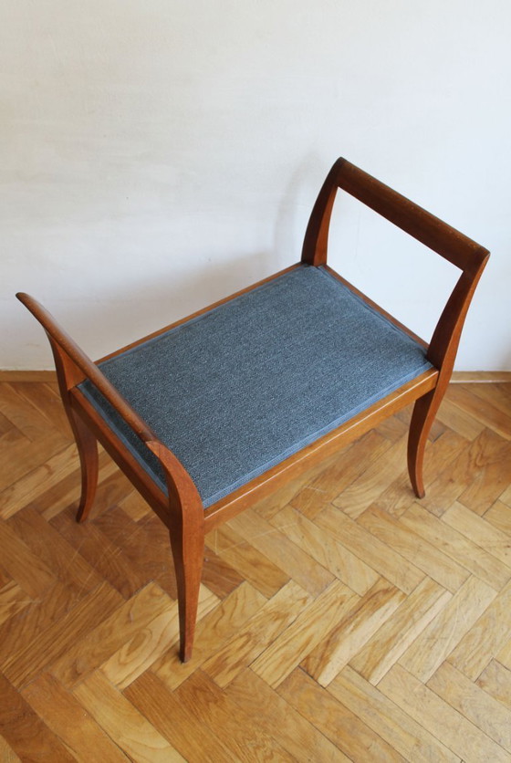 Image 1 of Tabouret sculptural Art Déco à accoudoirs incurvés, vers 1920