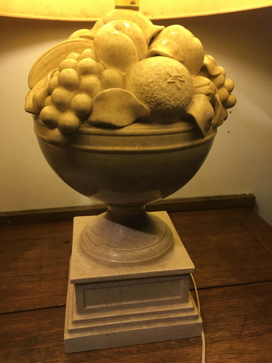 Keramische fruitschaal lamp – Tafellampen, Porselein, Vintage (photo 2 of 12)