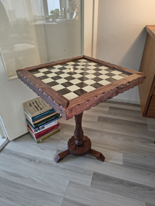 Chess table made of wood