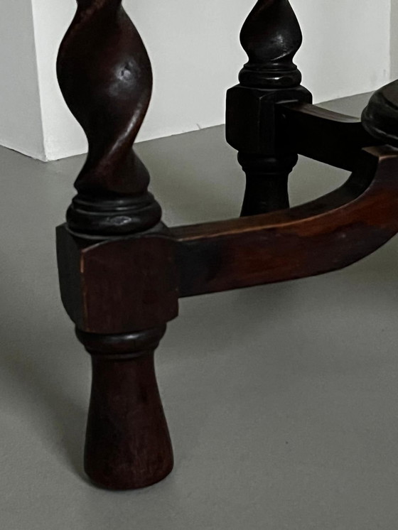 Image 1 of Wooden Side Table with Turned Legs