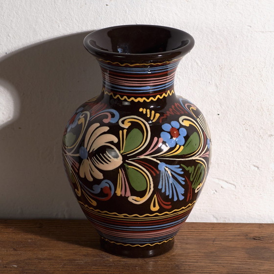 Vintage Glazed Ceramic Vase, Central Europe, circa 1950, Yellow (photo 6 of 6)