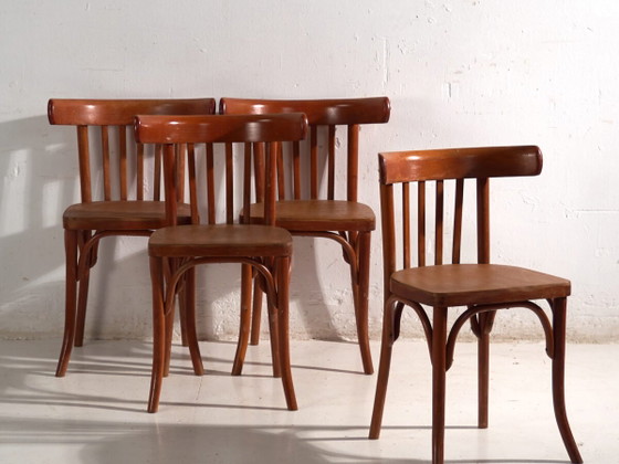 Sedie antiche in legno curvato stile Thonet – Europa Centrale, c. 1930 - Set di 4 pezzi #7 – Sedie da pranzo (photo 2 of 40)