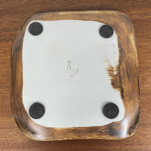 Plat carré "La Colombe", 1950/60, Madeleine Brault