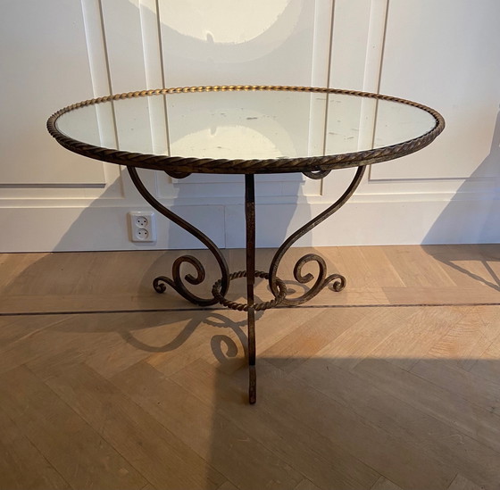 Image 1 of Gilded Coffee table with antique glass mirror top