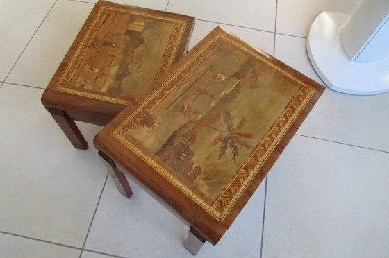 Image 1 of Tables Gigognes Art Déco Vintage, 1930s, Set de 2 