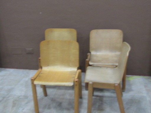 n.4 sedie legno curvato a fuoco vintage