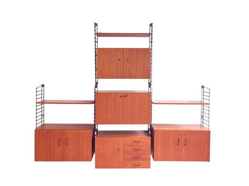 Vintage teakhouten wandsysteem Musterring – modulair design