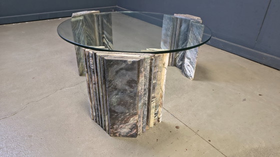 Image 1 of Vintage Italiaanse marmeren salontafel, jaren 70
