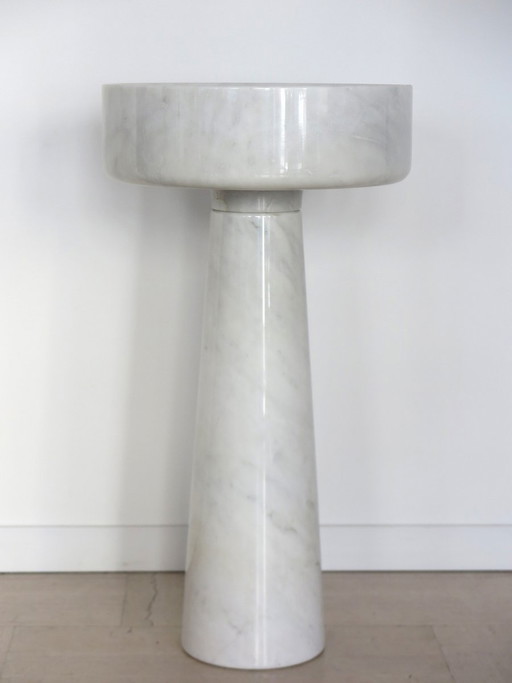 Cache pots en marbre de Carrare par Angelo Mangiarotti pour Fratelli Brambilla, Italie, années 60
