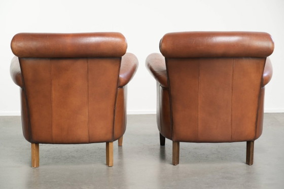 2x comfortabele schapenleren armchairs met een tijdloze uitstraling en goed zitcomfort – Fauteuils, Leather (photo 3 of 15)
