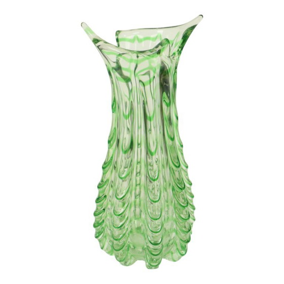 Image 1 of Large Green Glass Vase Murano