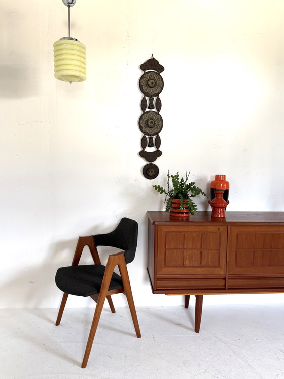 Image 1 of Vintage Art Deco opaalglazen hanglamp, Italië ‘50