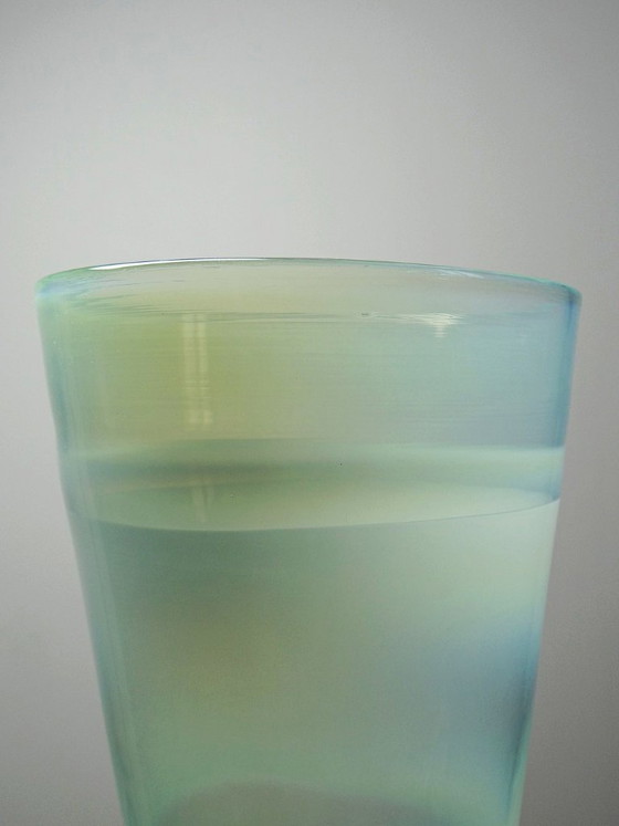 Image 1 of Opaline blown glass vase, Kosta Boda style, vintage Scandinavian design
