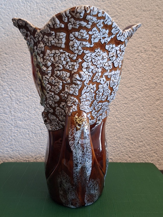 Image 1 of Vintage Vallauris crackle Fat Lava Vase