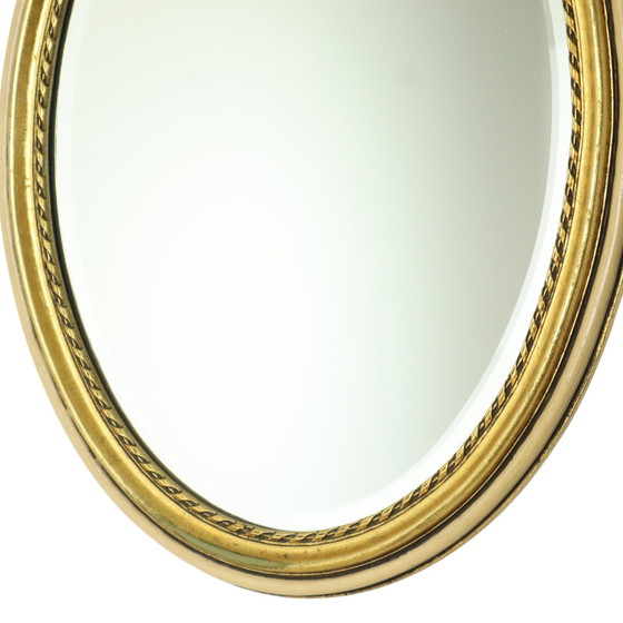 Image 1 of Miroir ovale doré à la feuille d'or