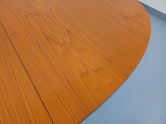 Image 1 of Vintage Baumann oval teak dining table from the 1960s/70s with extensions